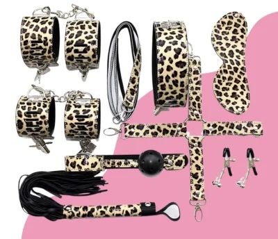 8-Pieces Bondage Kit Leopard
