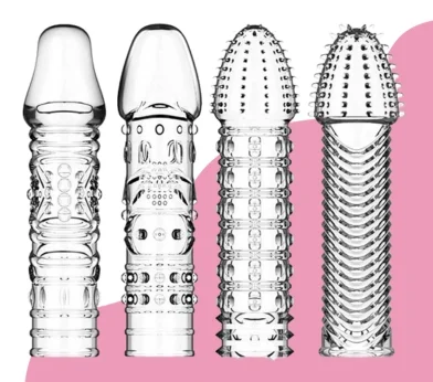 Crystal Transparent Clear Reusable Penis Sleeve Extender